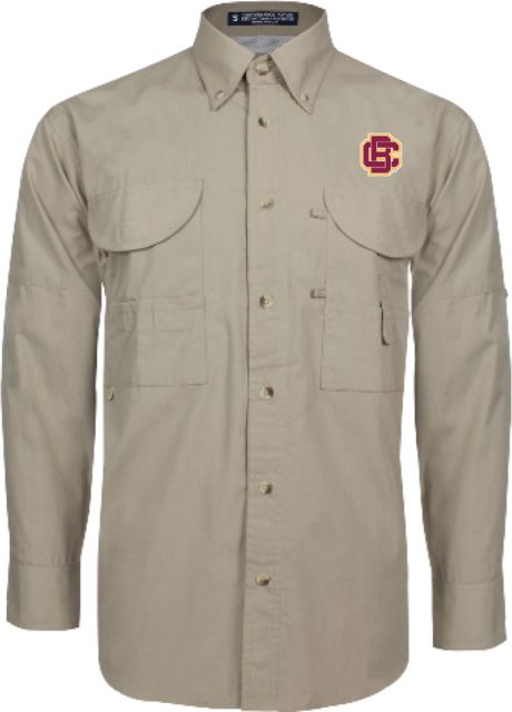 Bethune Cookman Long Sleeve Performance Fishing Shirt Primary Mark - ONLINE ONLY