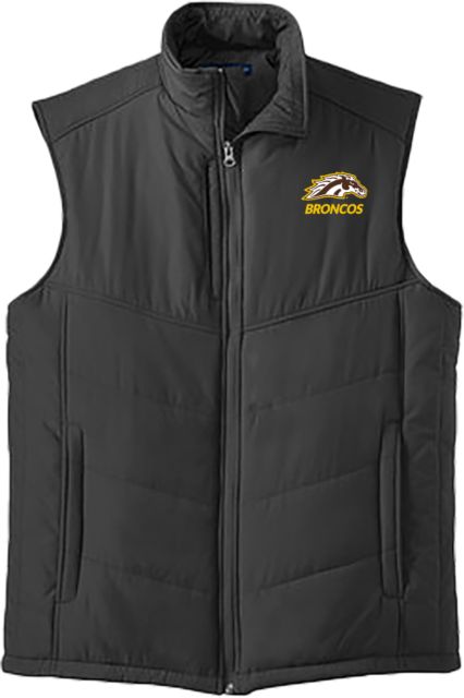 Western Michigan Puffer Vest Broncos with Bronco Head Mascot - ONLINE ONLY