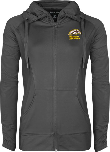 Western Michigan Womens Sport Wick Stretch Full Zip Jacket Western Michigan with Bronco Head Mascot - ONLINE ONLY