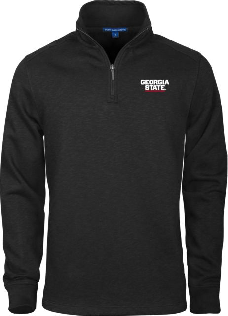 Georgia State Slub Fleece 1/4 Zip Pullover Stacked Logo - ONLINE ONLY