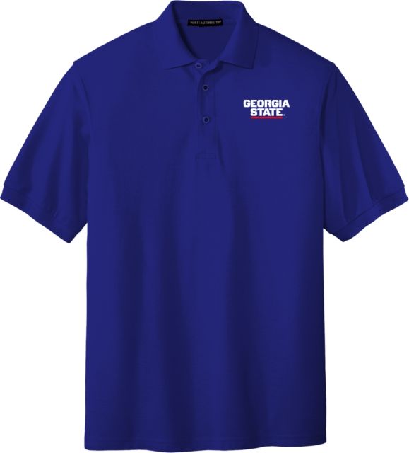 Georgia State Silk Touch Polo Stacked Logo - ONLINE ONLY