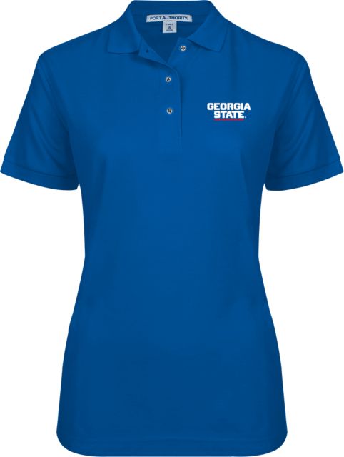 Georgia State Womens Silk Touch Pique Polo Stacked Logo - ONLINE