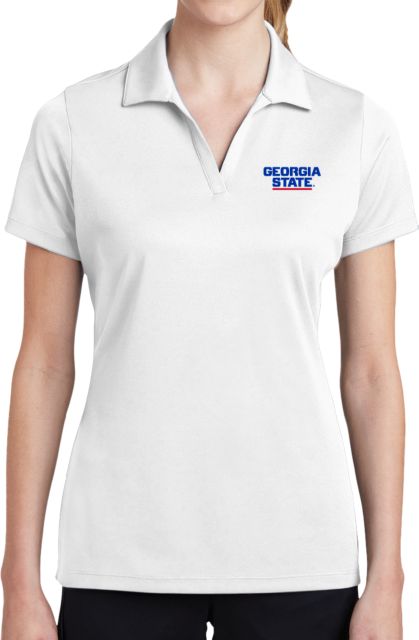 Georgia State Womens Dry Mesh Polo Stacked Logo - ONLINE ONLY