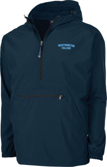 Westminster Charles River Pack N Go Pullover Rain Jacket Westminster College Wordmark - ONLINE ONLY