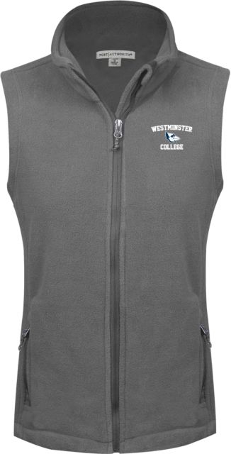 Westminster Womens Fleece Full Zip Vest Westminster College Primary Athletics Mark - ONLINE ONLY