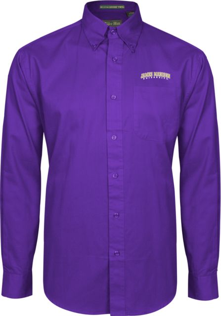 James Madison Twill Button Down Long Sleeve James Madison University Arched - ONLINE ONLY