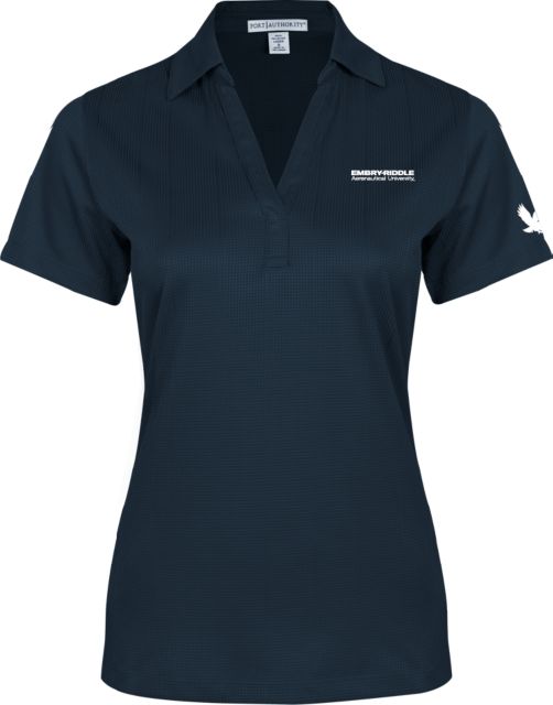 Embry Riddle Worldwide Womens Performance Fine Jacquard Polo ERAU Wordmark - ONLINE ONLY
