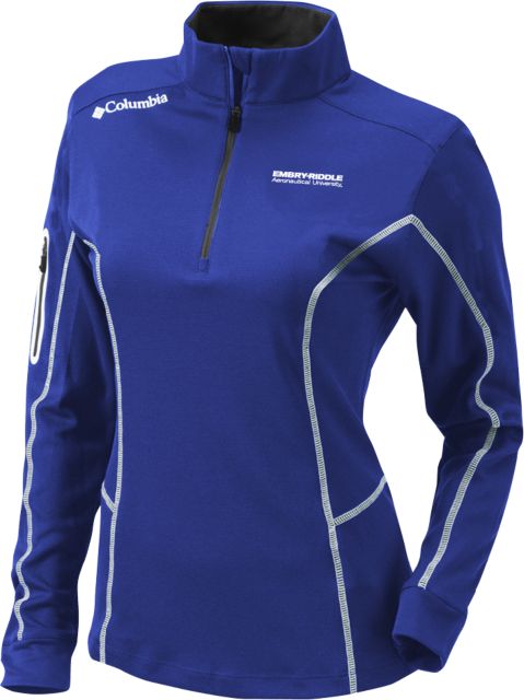 Embry Riddle Worldwide Columbia Womens Omni Wick Shotgun 1/4 Zip ERAU Wordmark - ONLINE ONLY