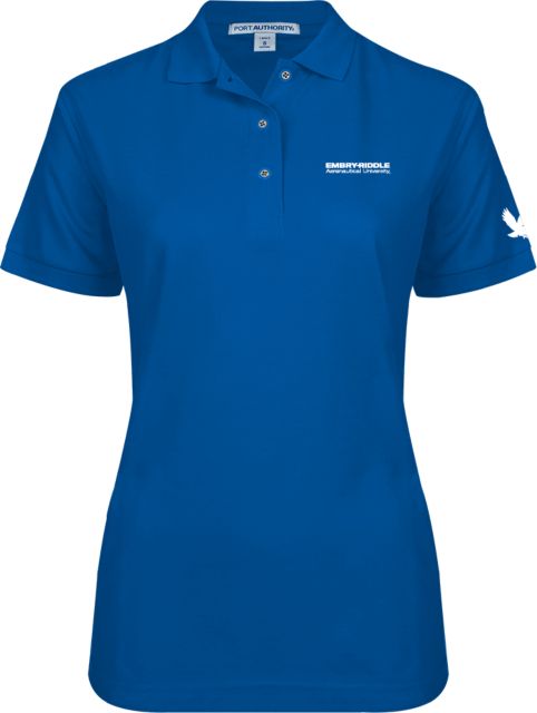 Embry Riddle Worldwide Womens Silk Touch Pique Polo ERAU Wordmark - ONLINE ONLY
