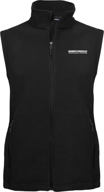 Embry Riddle Worldwide Fleece Full Zip Vest ERAU Wordmark - ONLINE ONLY