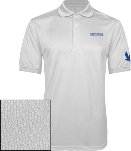 Embry Riddle Worldwide Dry Mesh Polo ERAU Wordmark - ONLINE ONLY