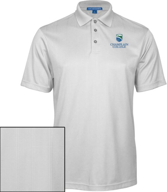Champlain Performance Fine Jacquard Polo Champlain College w/ Shield Stacked - ONLINE ONLY