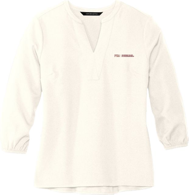 Florida State Mercer + Mettle Womens 3/4 Sleeve Crepe Blouse Jim Moran College of Entrepreneurship - FSU - ONLINE ONLY