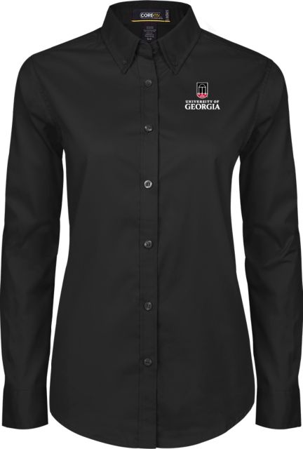 Georgia Womens Twill Button Down Long Sleeve  University of Georgia - Primary Mark - ONLINE ONLY