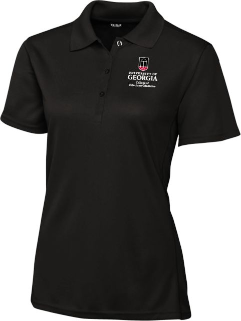 Georgia C&B Womens Clique Ice Pique Polo UGA - College of Veterinary Medicine - ONLINE ONLY