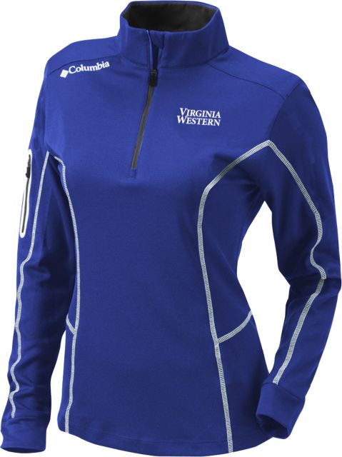 Virginia Western Columbia Ladies Omni Wick Shotgun 1/4 Zip Stacked EMB - ONLINE ONLY