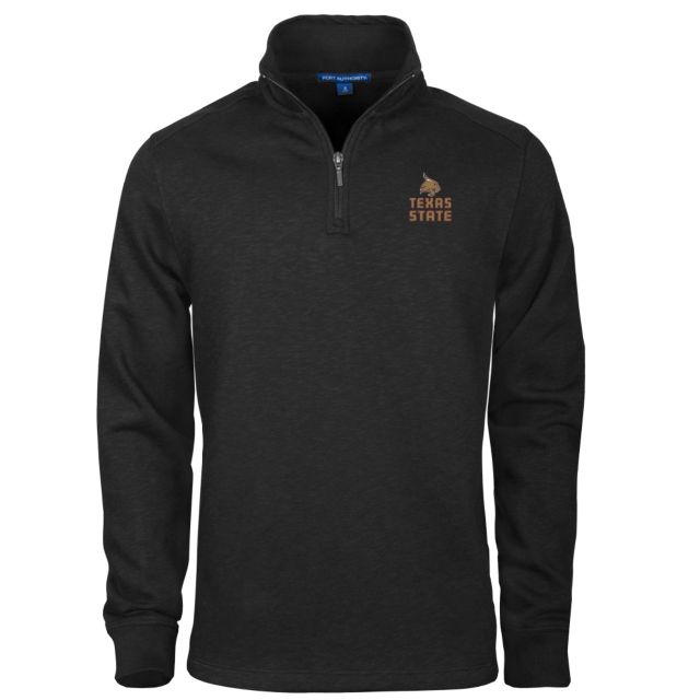 Texas State Slub Fleece 1/4 Zip Pullover Texas State Logo Stacked - ONLINE ONLY