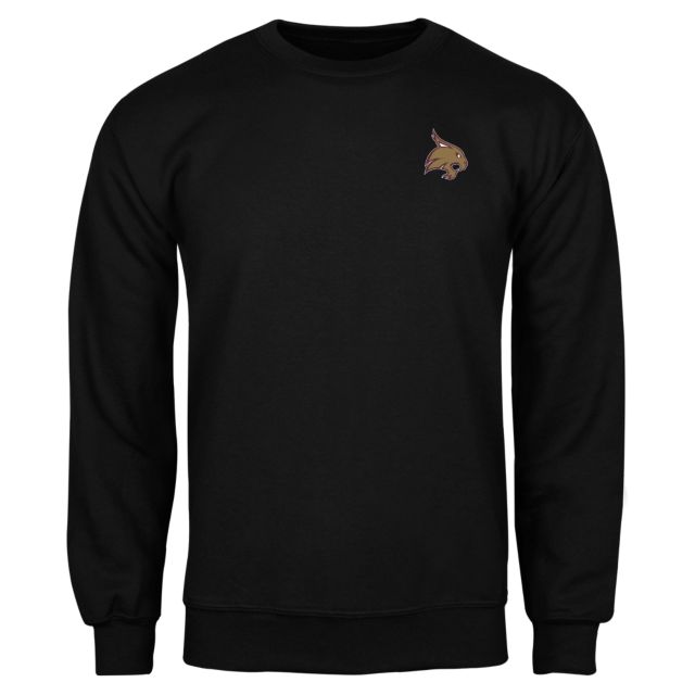 Texas State Fleece Crew Bobcat Logo - ONLINE ONLY