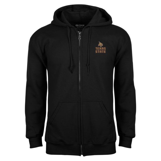 Texas State Fleece Full Zip Hoodie Texas State Logo Stacked - ONLINE ONLY