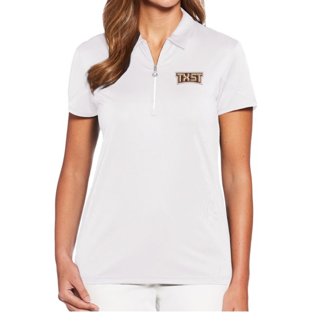 Texas State Ladies Callaway Tulip Sleeve Zip Polo TXST Texas State - ONLINE ONLY