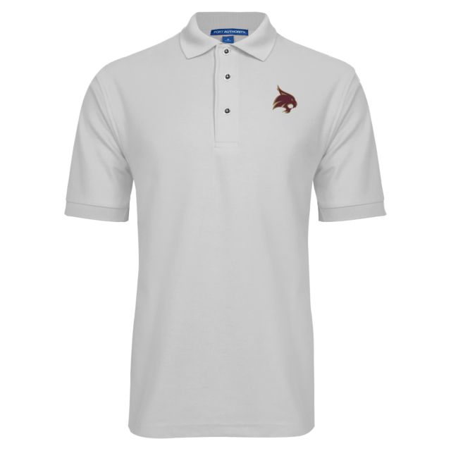 Texas State Easycare Pique Polo Bobcat Logo - ONLINE ONLY