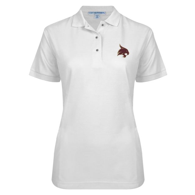 Texas State Ladies Easycare Pique Polo Bobcat Logo - ONLINE ONLY