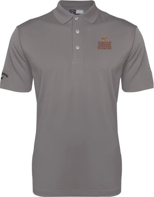 Texas State Callaway Opti Dri Chev Polo Texas State Logo Stacked - ONLINE ONLY