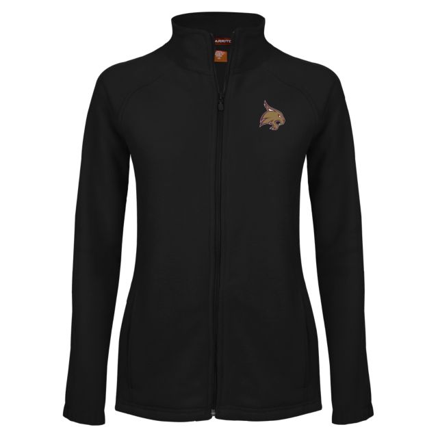 Texas State Ladies Fleece Full Zip Jacket Bobcat Logo - ONLINE ONLY