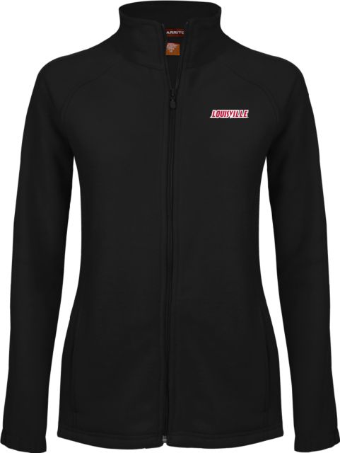 Louisville Womens Fleece Full Zip Jacket L Wordmark | Red | Small