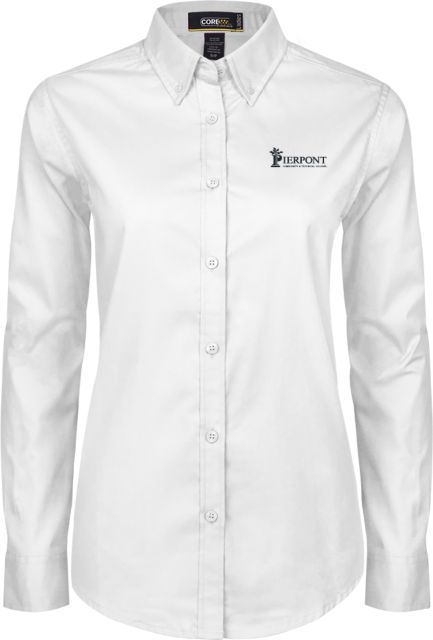 Pierpont Womens Twill Long Sleeve Button Down  Primary Wordmark - ONLINE ONLY
