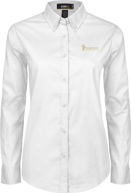Pierpont Womens Twill Long Sleeve Button Down  Primary Wordmark - ONLINE ONLY