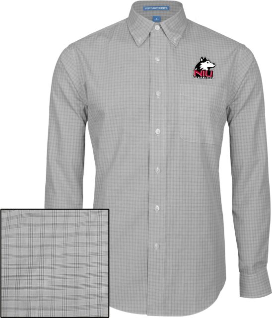 Northern Illinois Mens Plaid Pattern Long Sleeve Shirt Primary Mark - ONLINE ONLY