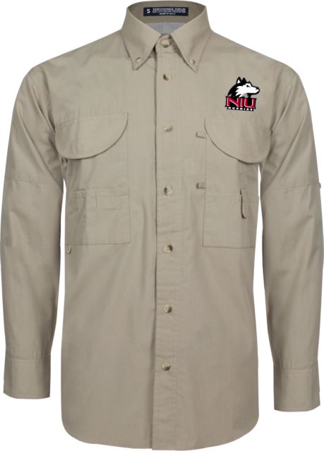 Northern Illinois Long Sleeve Performance Fishing Shirt Primary Mark - ONLINE ONLY