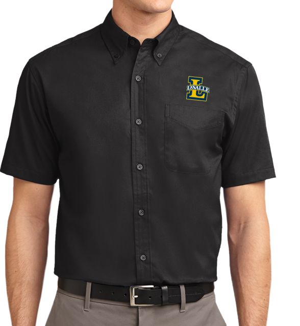 La Salle Twill Button Down Short Sleeve Primary Mark - ONLINE ONLY