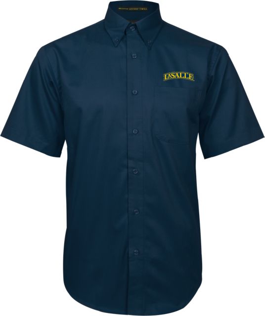La Salle Twill Button Down Short Sleeve Wordmark - ONLINE ONLY