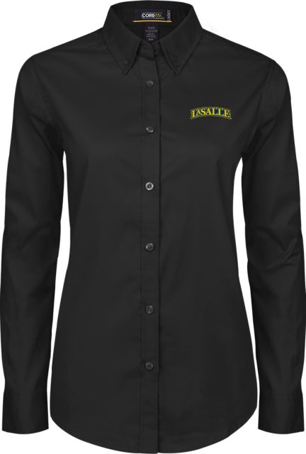 La Salle Ladies Twill Long Sleeve Button Down Wordmark - ONLINE ONLY
