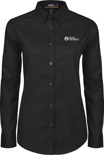 La Salle Ladies Twill Long Sleeve Button Down Institutional Mark - ONLINE ONLY