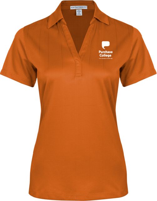 Purchase College Womens Performance Fine Jacquard Polo Purchase College with Icon Stacked - ONLINE ONLY