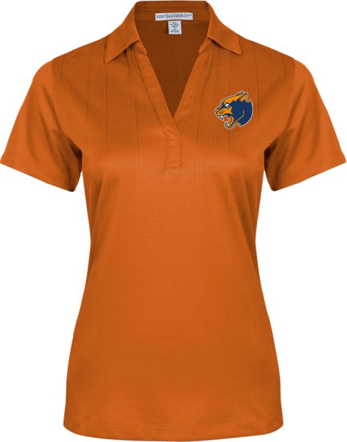 Purchase College Womens Performance Fine Jacquard Polo Purchase College Panther Head - ONLINE ONLY