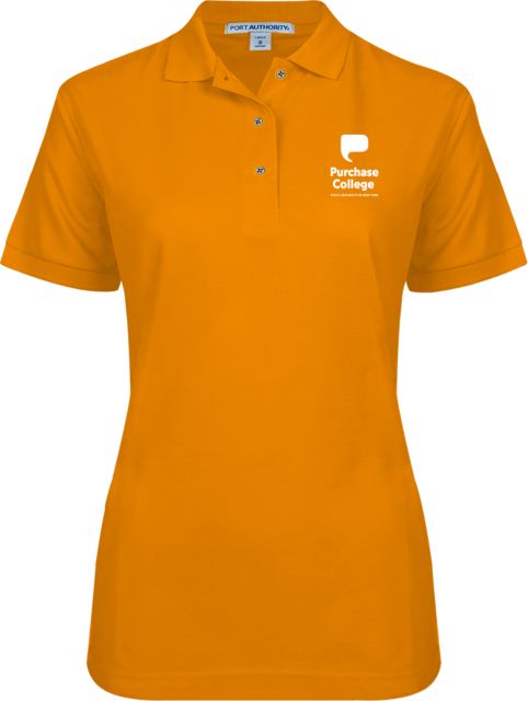 Purchase College Womens Silk Touch Pique Polo Purchase College with Icon Stacked - ONLINE ONLY