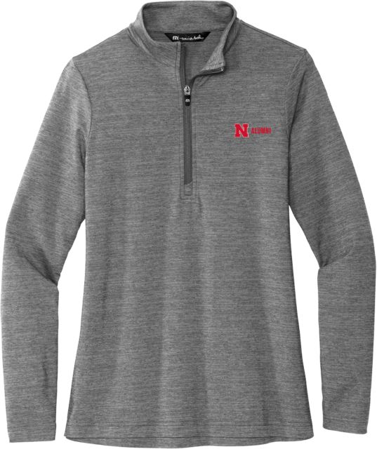 Nebraska TravisMathew Womens Crestview 1/4 Zip N Alumni Flat - ONLINE ONLY