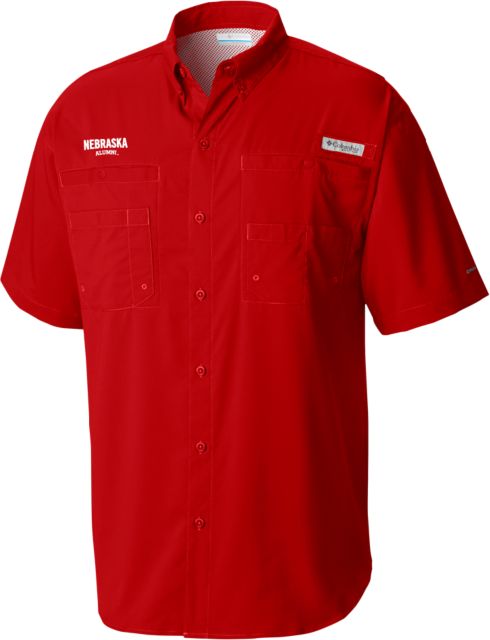 Nebraska Columbia Tamiami Performance Short Sleeve Shirt Nebraska Alumni - ONLINE ONLY