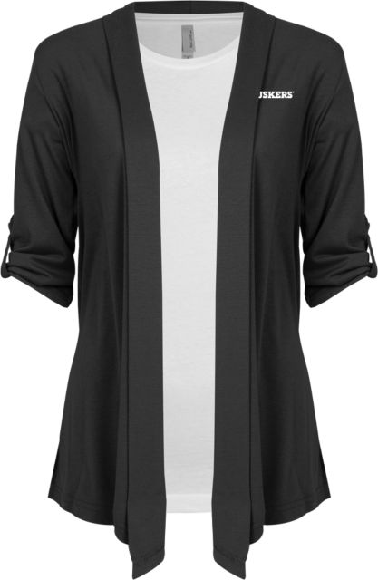 Nebraska Drape Front Cardigan Sweater Huskers - ONLINE ONLY