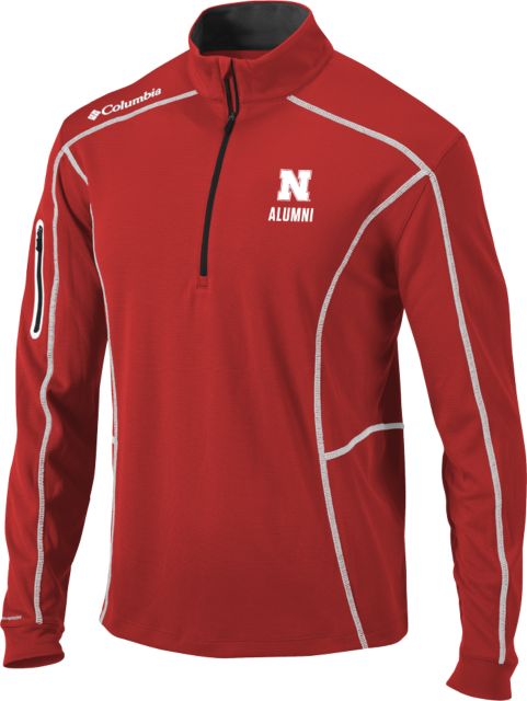 Nebraska Columbia Omni Wick 1/4 Zip N Alumni Flat - ONLINE ONLY