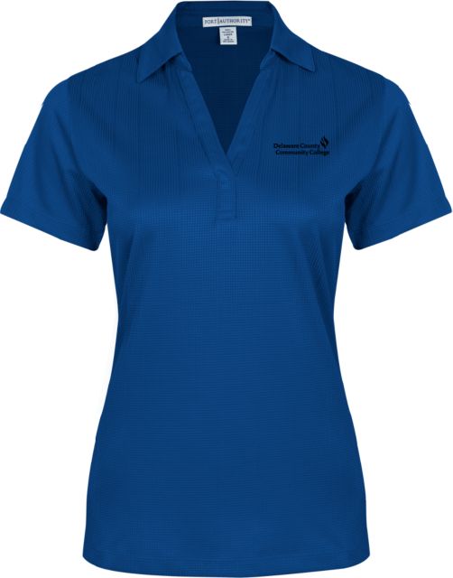 Delaware CC Womens Performance Fine Jacquard Polo Delaware County Community College Primary Mark - ONLINE ONLY