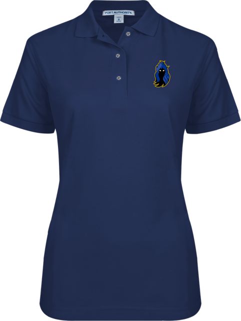 Delaware CC Womens Silk Touch Pique Polo DCCC Phantom Mascot - ONLINE ONLY