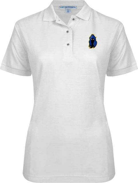 Delaware CC Womens Silk Touch Pique Polo DCCC Phantom Mascot - ONLINE ONLY