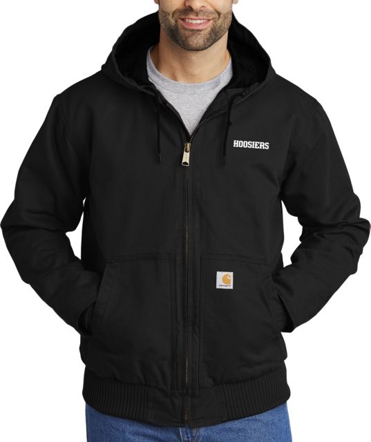 Indiana Carhartt Washed Duck Active Jacket Indiana University  Hoosiers Wordmark - ONLINE ONLY