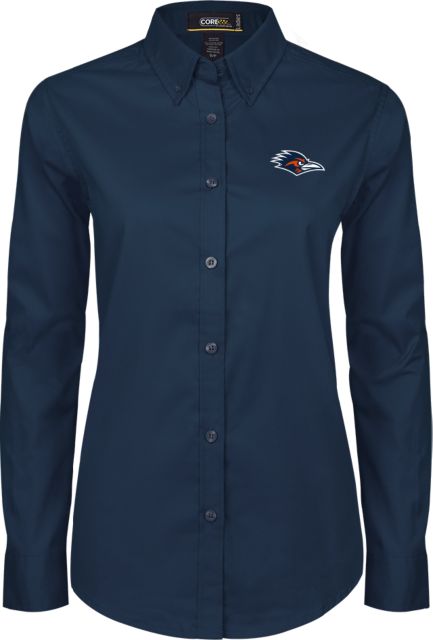 UTSA Ladies Twill Button Down Long Sleeve UTSA Roadrunner Head EMB - ONLINE ONLY