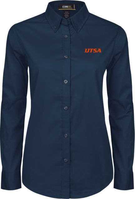 UTSA Ladies Twill Button Down Long Sleeve UTSA EMB - ONLINE ONLY